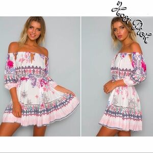 Last 2! Off the Shoulder Boho Floral Mini